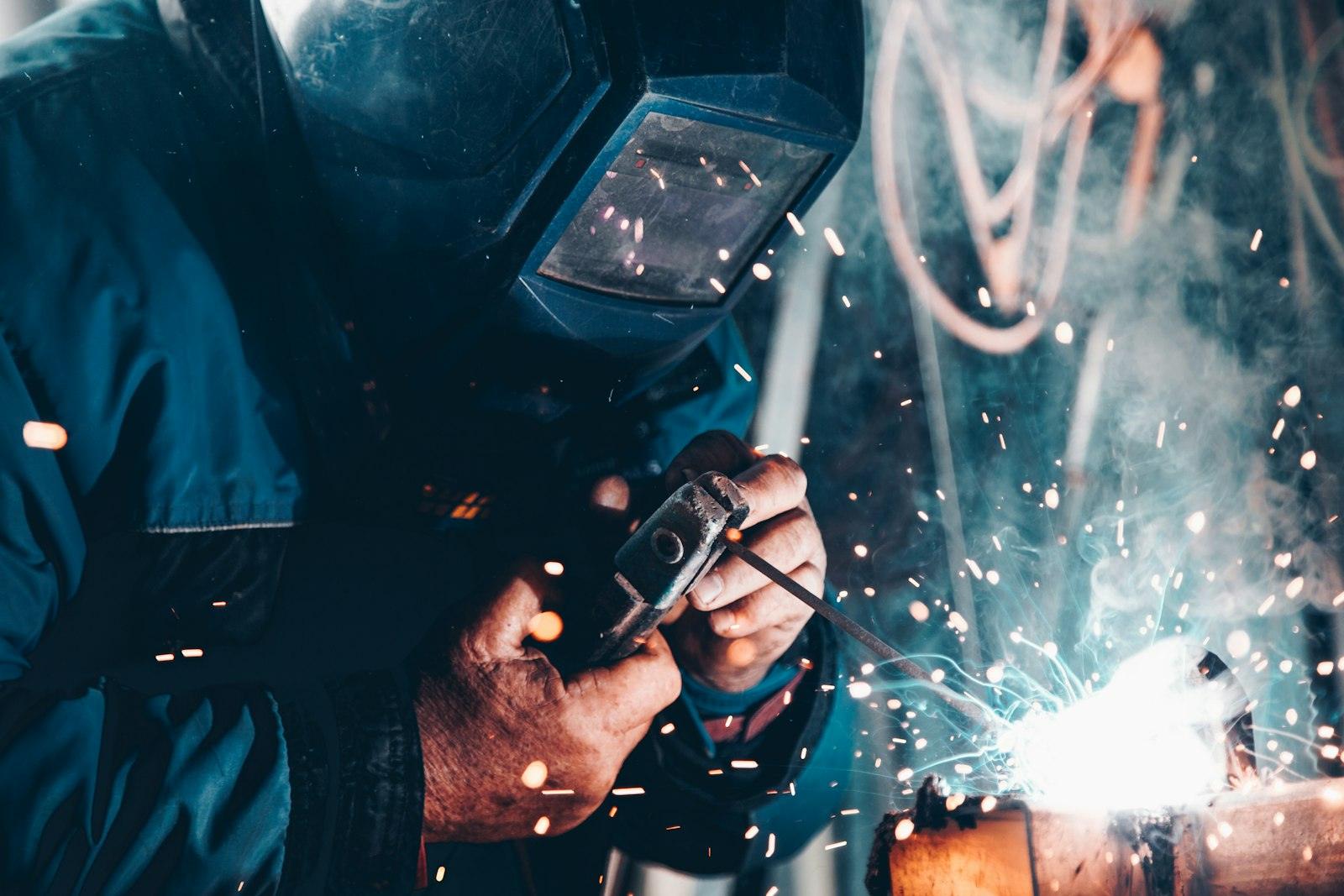 Metal fabrication in a workshop